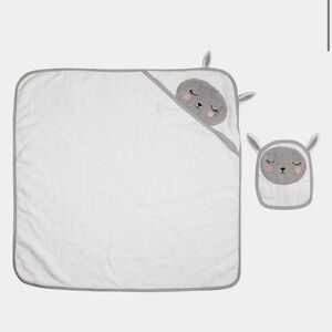 Kid's 2-Piece Hooded Towel and Bath Mitt Set